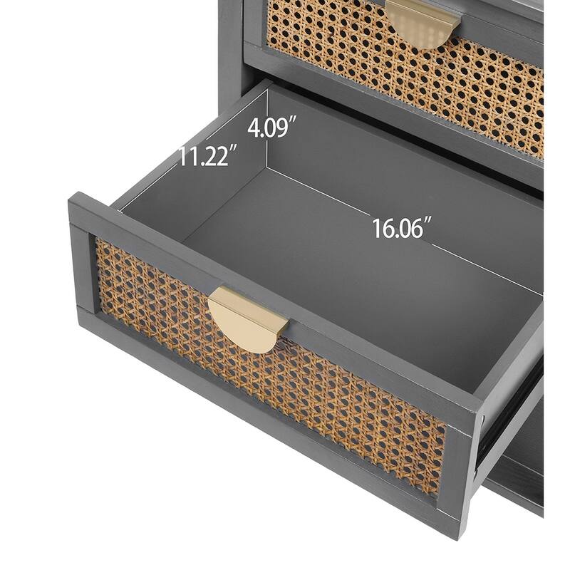 2-Drawer Nightstand Bed Side Table with Storage Cabinet End Table shelf Wood Side Table