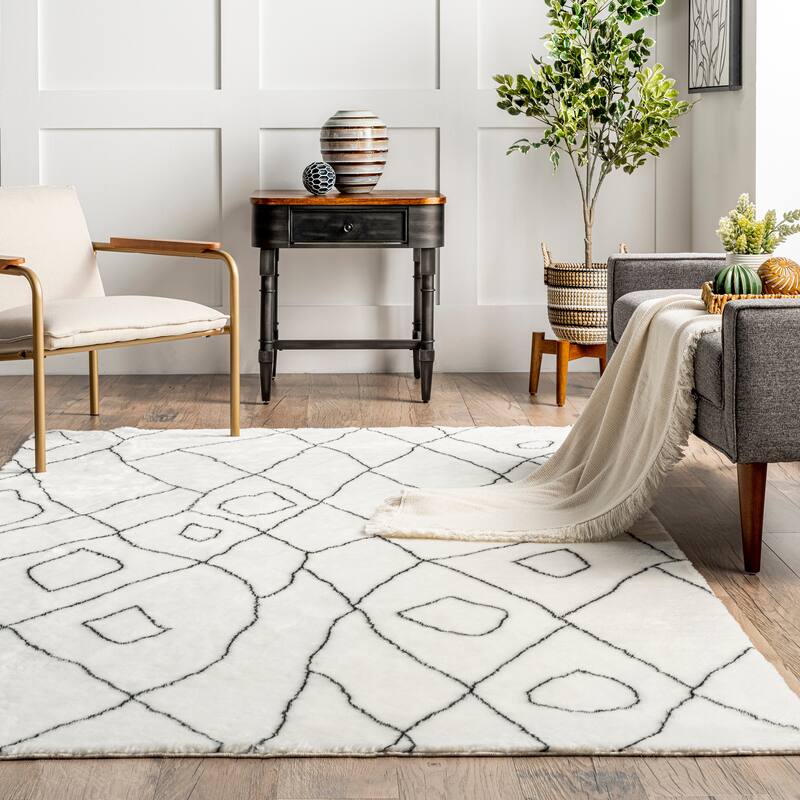 Nuloom Sammie SuperiorWash Abstract Boho Machine Washable Shag Area Rug