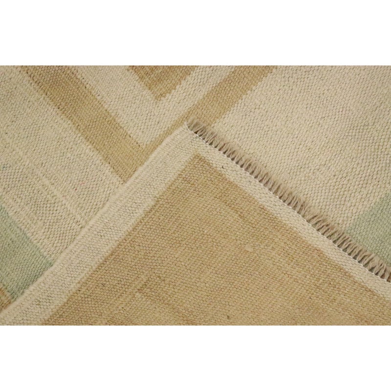 Hand Woven Oriental 100% Wool Carpet Southwestern Modern Beige & Ivories Kilim Area Rug - 5' 8'' X 4' 2''