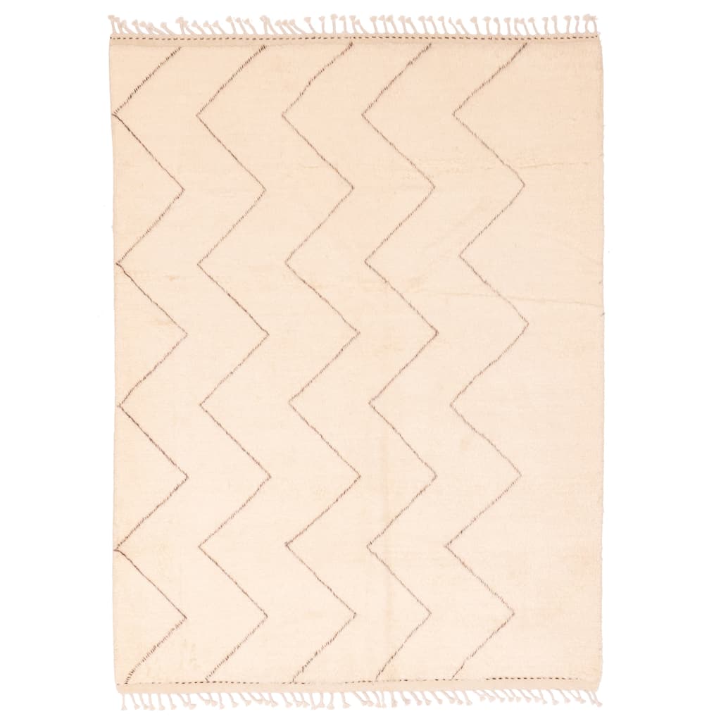 ECARPETGALLERY Hand-knotted Pak Finest Marrakesh Cream Wool Rug - 5'1 x 6'8