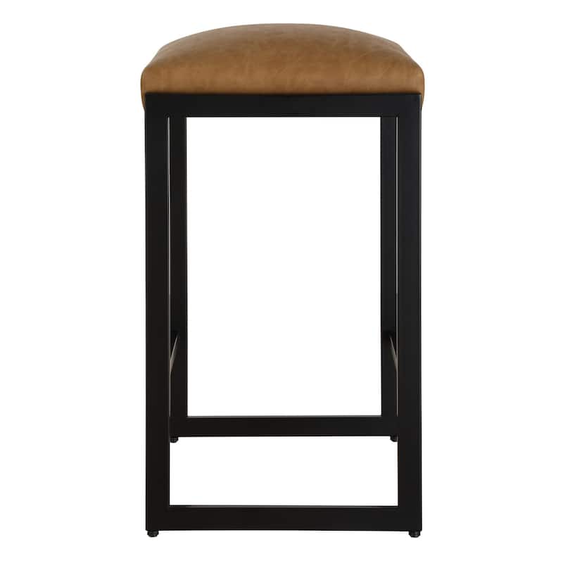 Solid Framed Counter Stool - 25.75" - Black and Brown