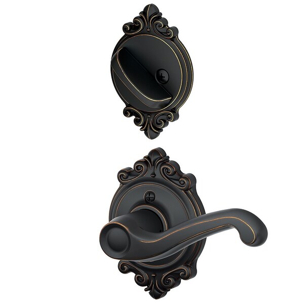 Schlage F59-FLA-BRK-LH Flair Left Handed Single Cylinder Interior Pack with Decorative Brookshire Trim - Exterior Handleset