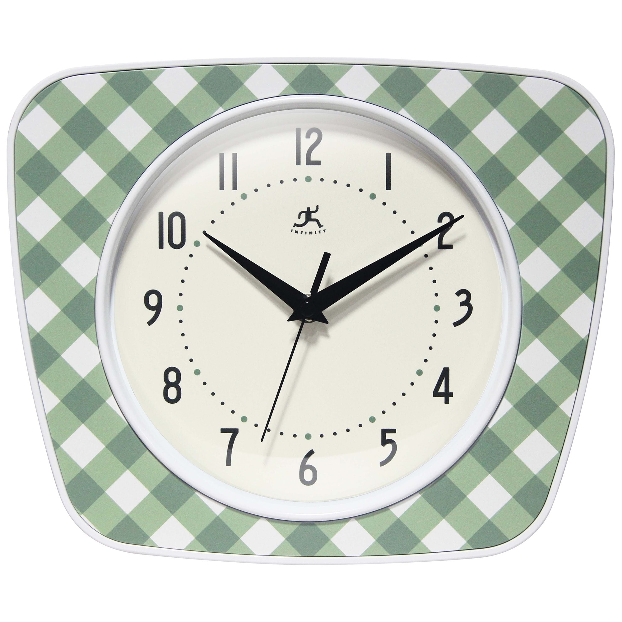 Infinity Instruments Plaid Trapezium Wall Clock, 9.25