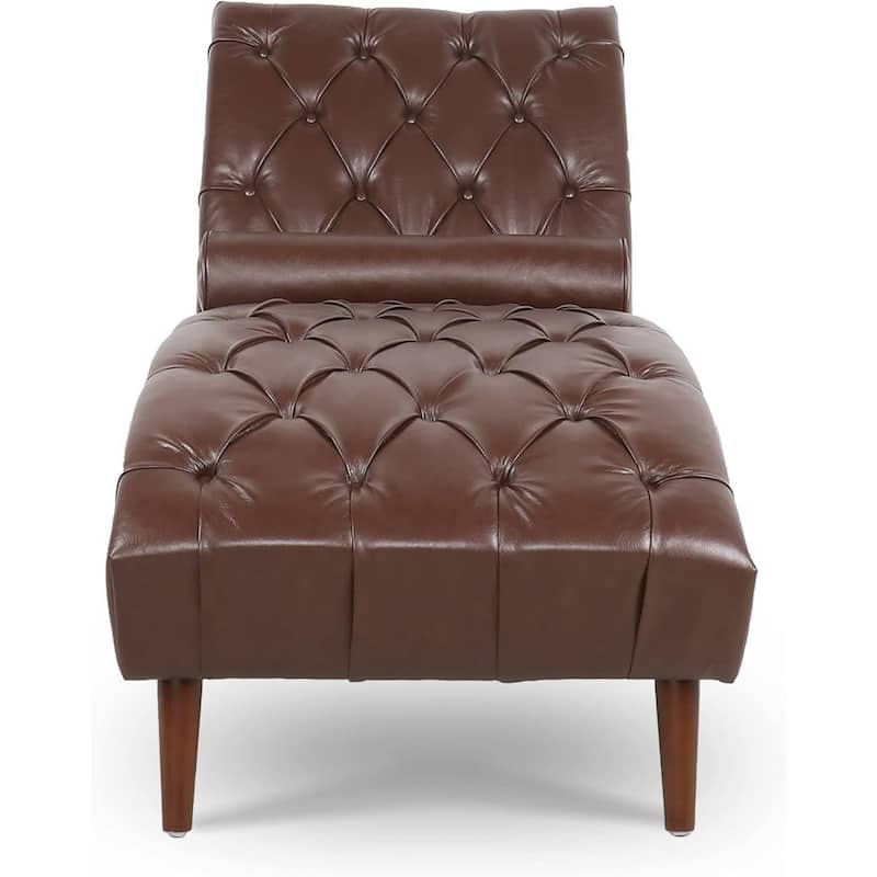 PU Leather Chaise Lounge Chair with Tufted Back - 60.24" L x 25.39"W x 32.28"H