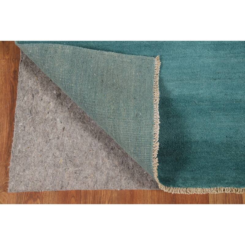 Turquoise Blue Modern Gabbeh Oriental Area Rug Handmade Wool Carpet - 5'1" x 6'6"