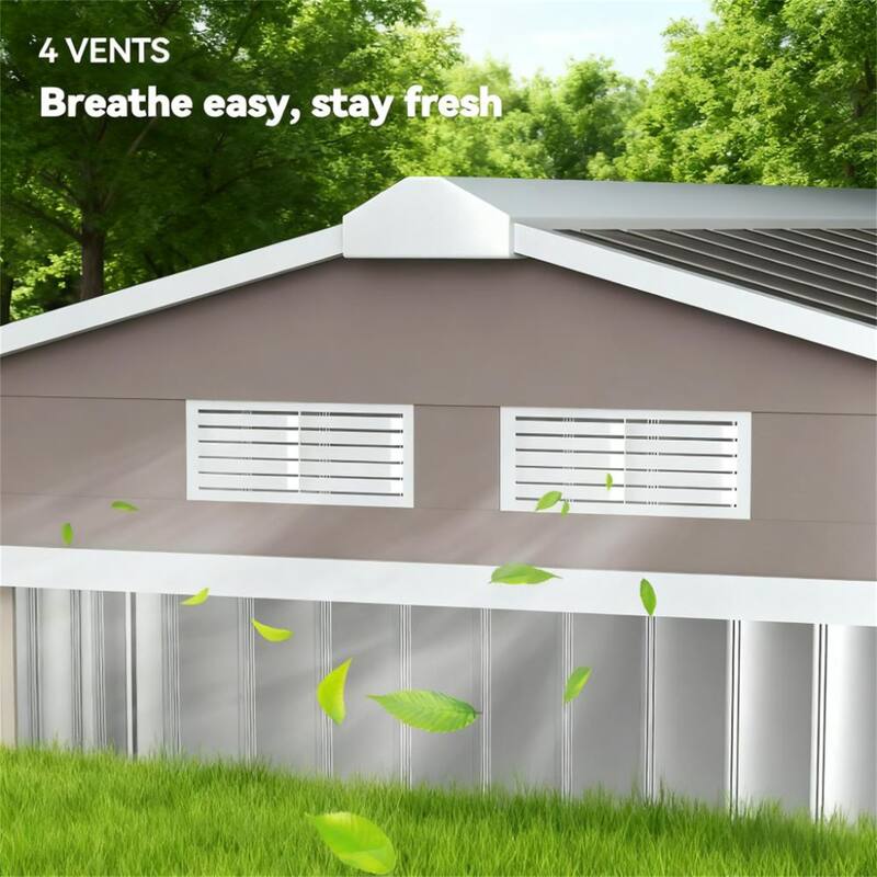 Garden Outdoor Storage Shed Metal Garden Tool with Sloped Roof