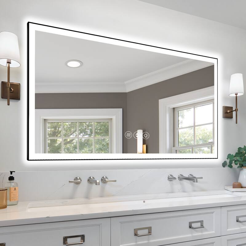 72x36 Inch Frameless LED Bathroom Mirror,Smart Mirror - White