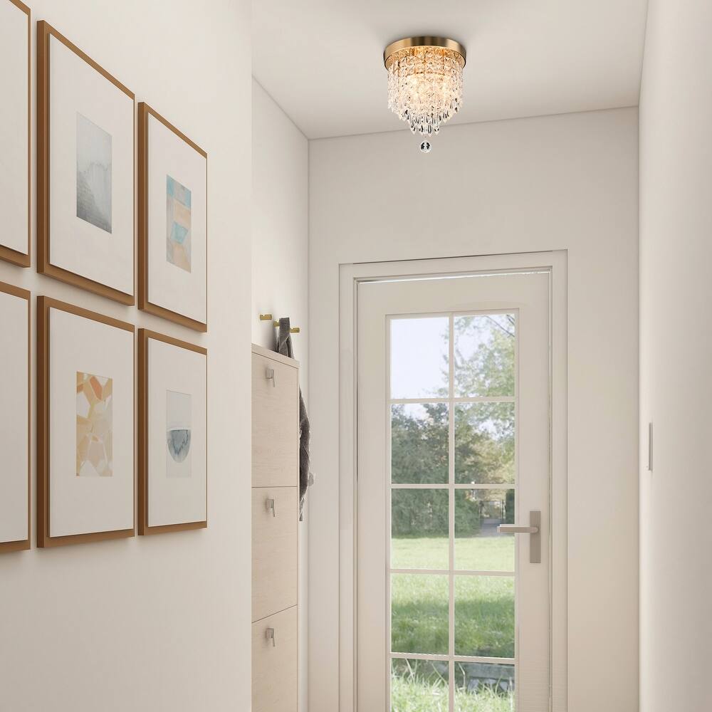 CO-Z 3-light Mini Crystal Chandelier with Raindrop Crystals