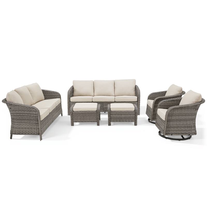 Pocassy Outdoor Patio Furniture Wicker Sofa Chair Set