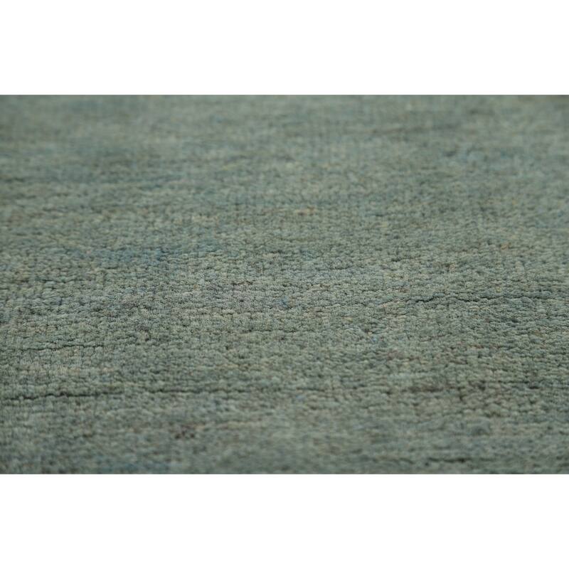 Modern Gabbeh Oriental Foyer Rug Hand-Knotted Blue Wool Carpet - 3'5"x 4'11"