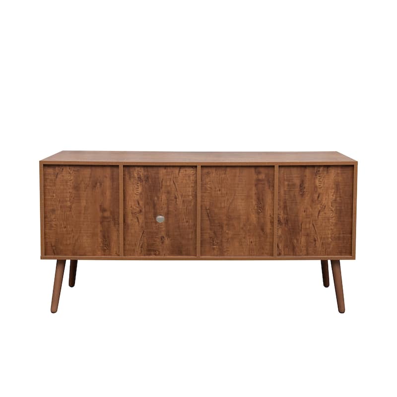 Woodem TV Stand with 1 Door & Open Storage Space