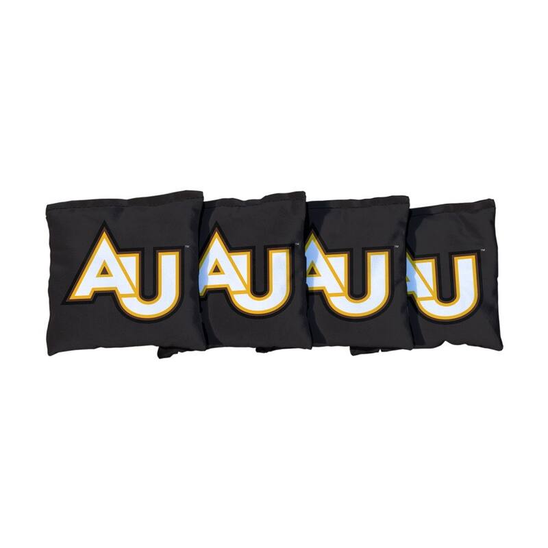 Adelphi University Panthers Black Cornhole Bags - All-Weather Resin Filled