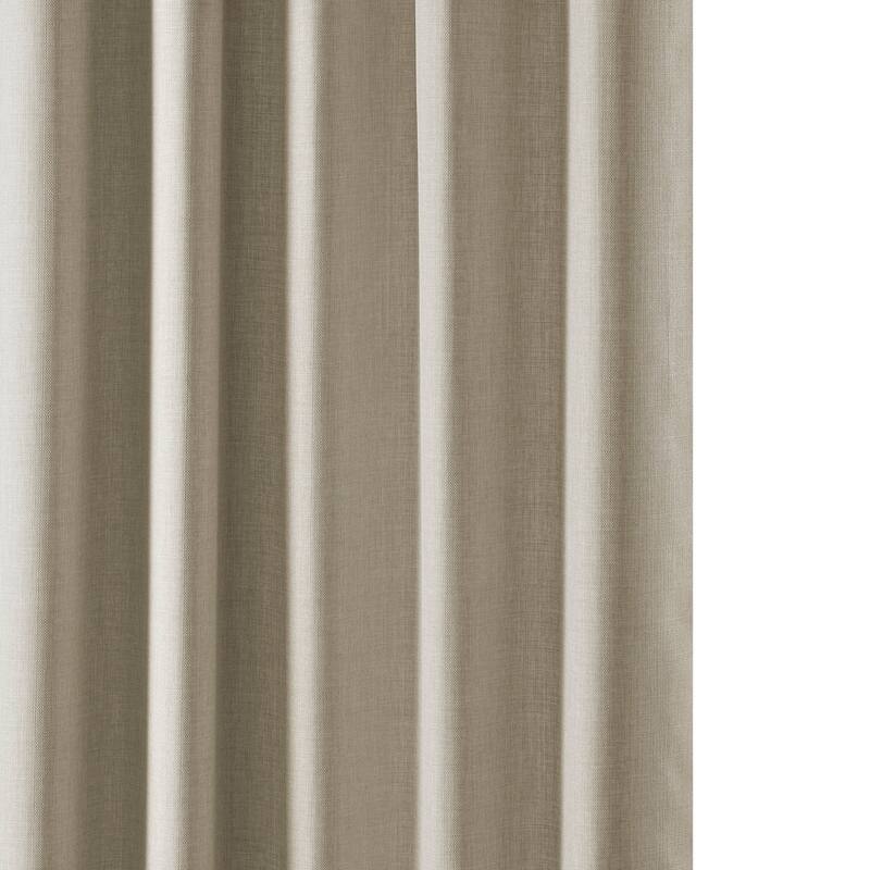 Exclusive Fabrics Italian Faux Linen Room Darkening Curtains (1 Panel) - Sophisticated Drapery for Versatile Décor
