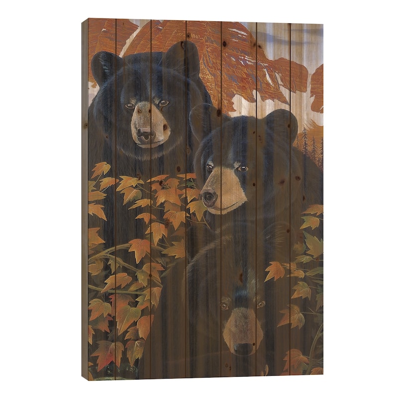 Threes Trouble Print On Wood by Graeme Stevenson - Multi-Color - 40x26x1.5