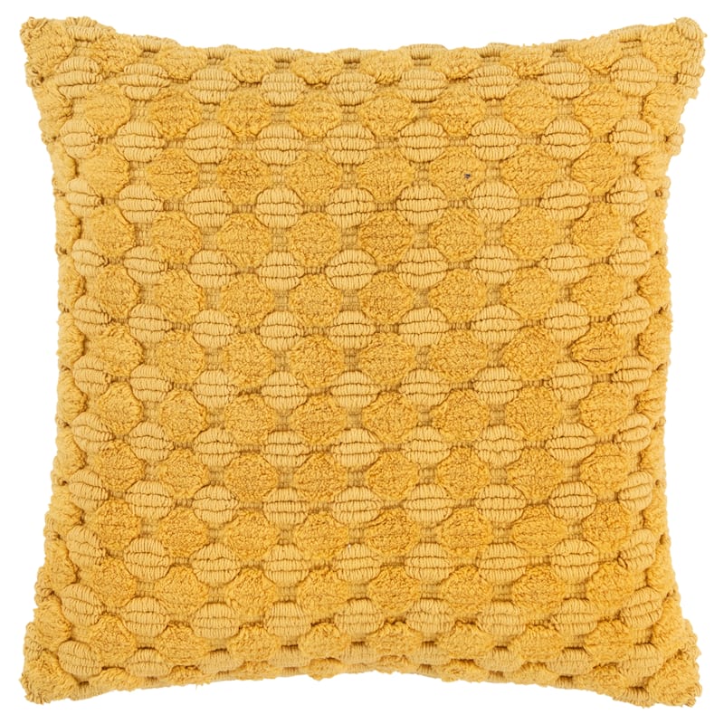 Rizzy Home Woven Textured Solid Throw Pillow - Yellow - Polyester