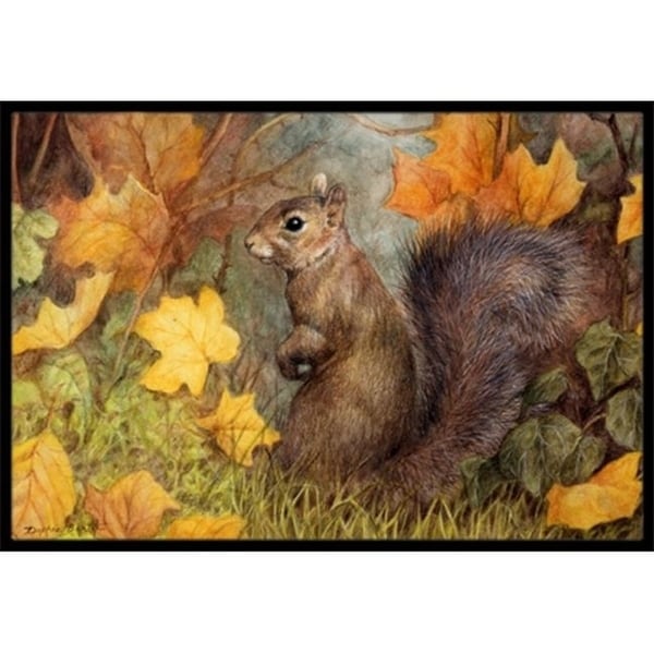 Carolines Treasures BDBA0097MAT Grey Squirrel in Fall Leaves Indoor or Outdoor Mat 18 x 27