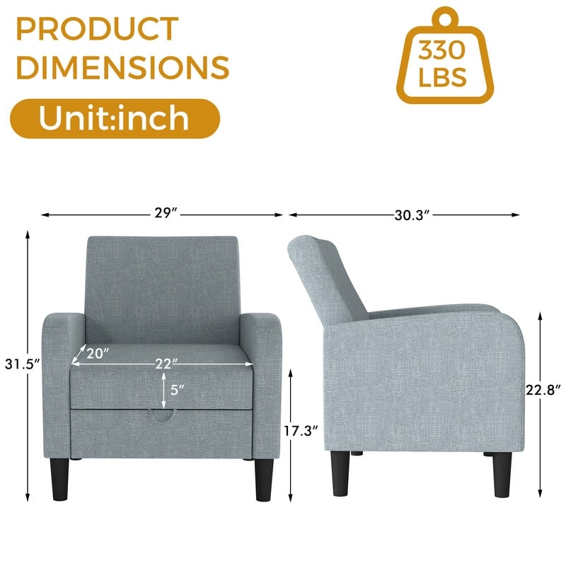 Versatile Single Sofa Chair with Hidden Storage Accent Chair - N/A