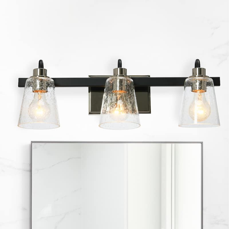 Robert Stevenson Lighting Jameson - Metal Seedy Glass Vanity Light