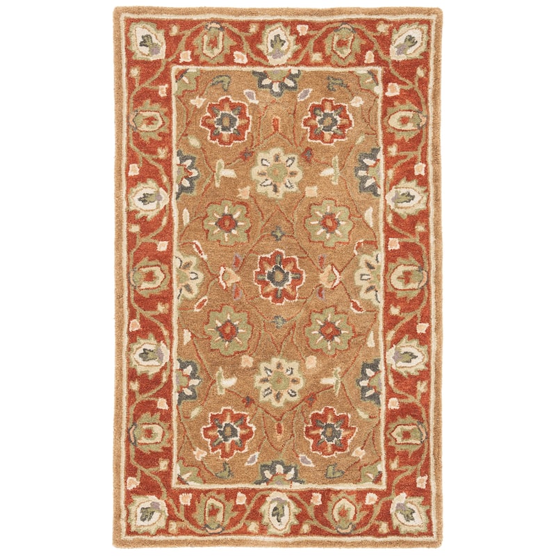 SAFAVIEH Handmade Heritage Field Flowers Traditional Oriental Wool Rug
