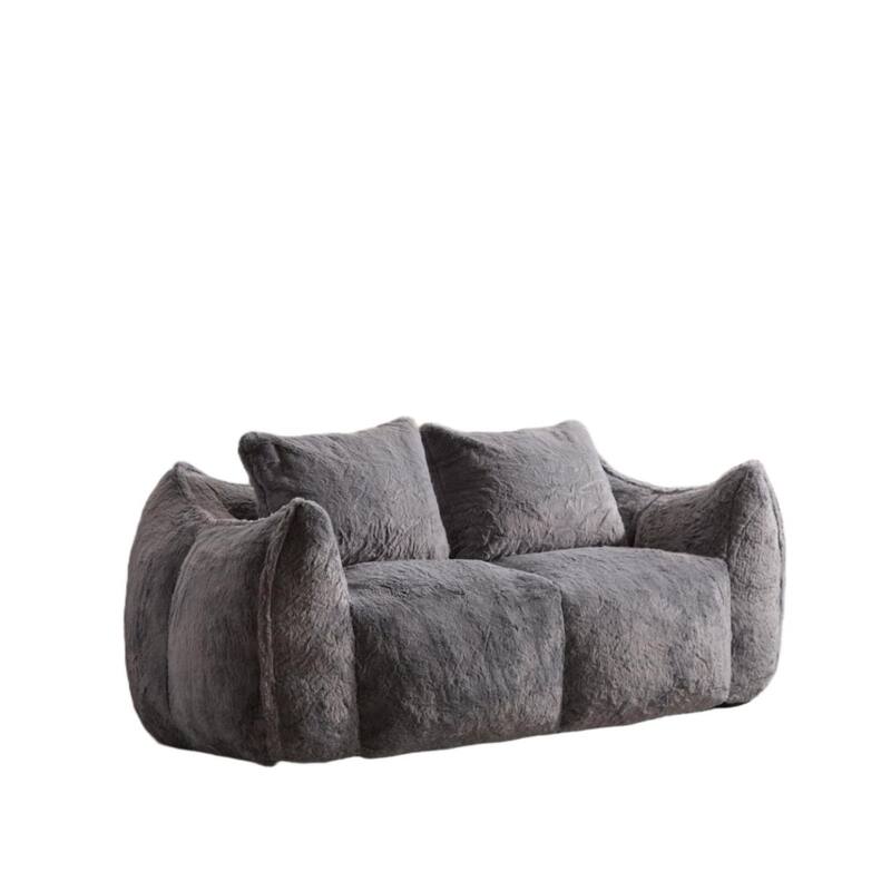 Oversized Bean Bag Sofa Reading Chair, 2-Seater Giant Bean Bag Couch with Pillows, Loveseat Chaise Lounge Sofa Chair