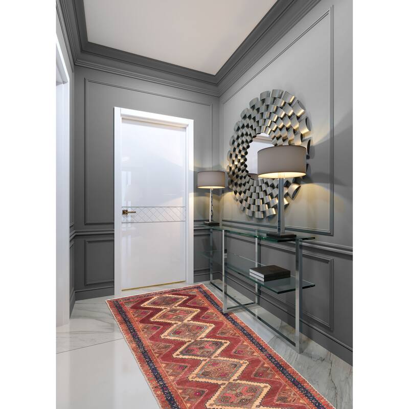 ECARPETGALLERY Hand-knotted Antalya Vintage Dark Red Wool Rug - 3'0 x 10'7