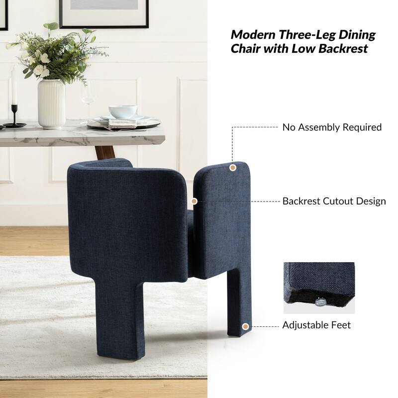 Friedrich Modern Left-facing Cutout Dining Chair with Three-legged Design By HULALA HOME