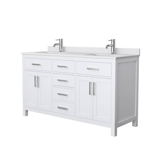 Beckett 60 Inch Double Vanity, Cultured Marble Top