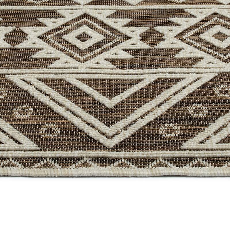 Contemporary Transitional Geometric Textured High-Low Cut & Loop Rectangle Throw Rug - 2x 3