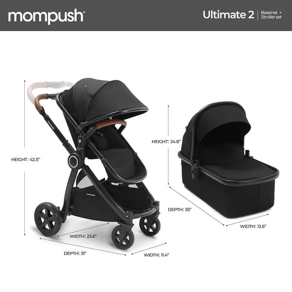 dimension image slide 0 of 3, Mompush Ultimate 2 Baby Stroller