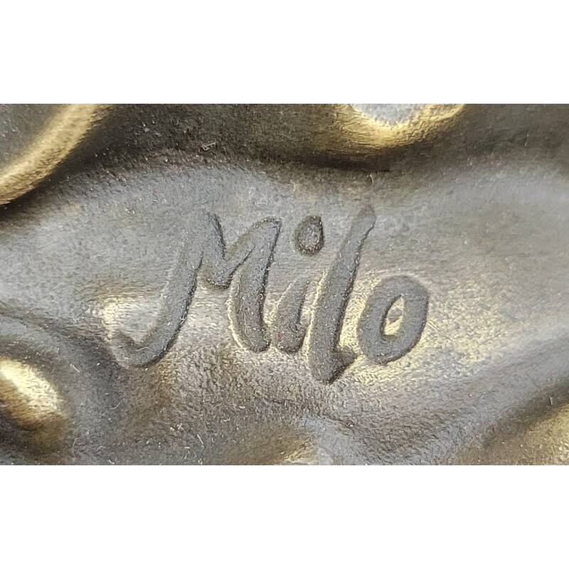 Young Woman Holding Basket Of Flowers - Art Deco Nouveau Bronze Sculpture By Milo