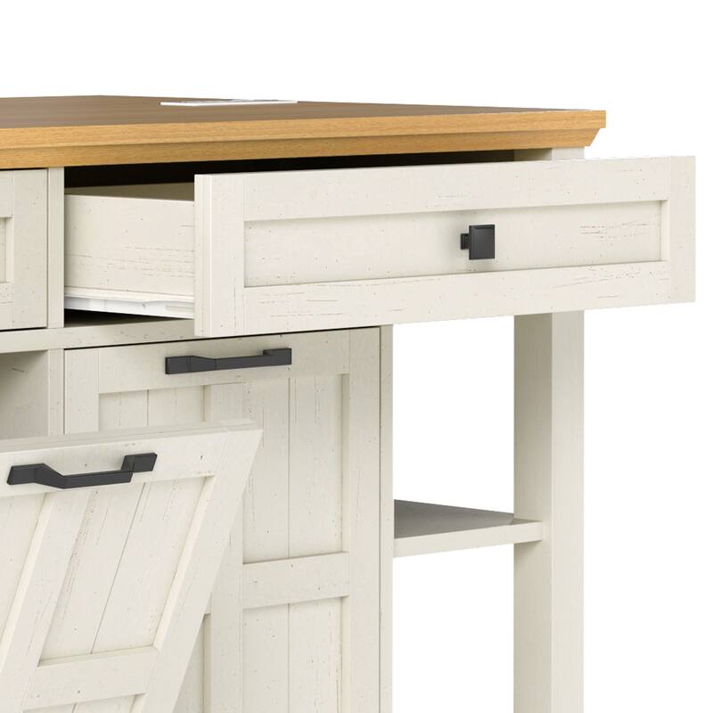 Moasis Rolling Kitchen Island with Storage & Drawers