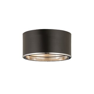 Arlo 2 Light Flush Mount - Matte Black + Chrome