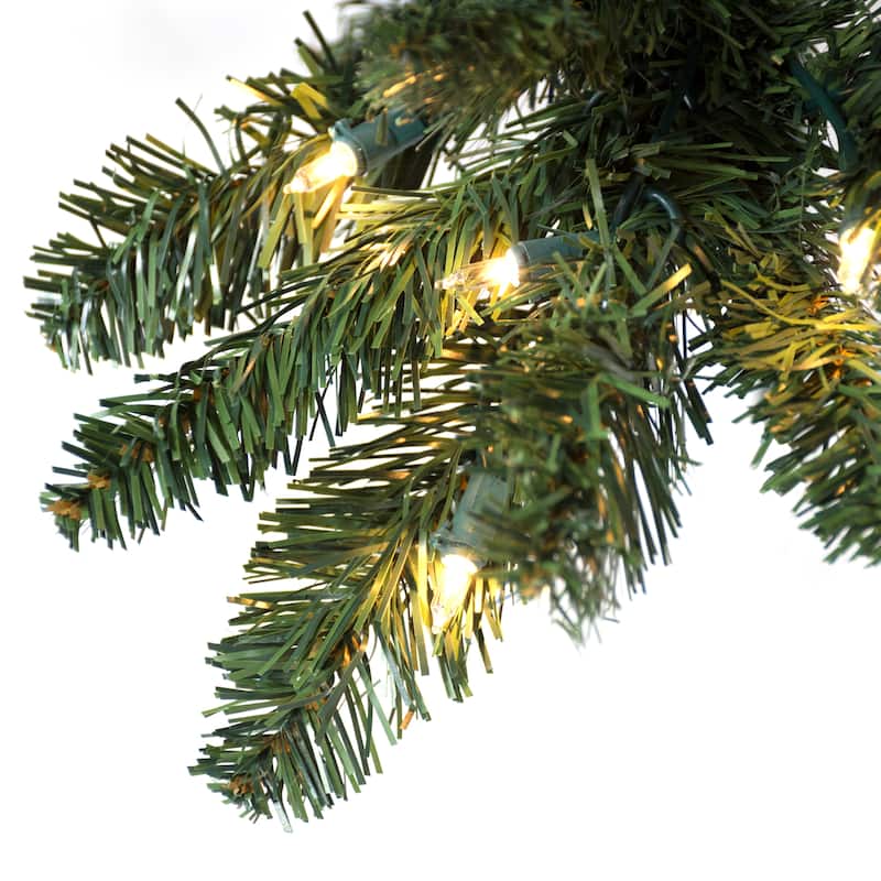 Astella 7-foot Pre-lit Douglas Fir Hinged Artificial Christmas Tree With Stand and 300 Clear Incandescent Lights
