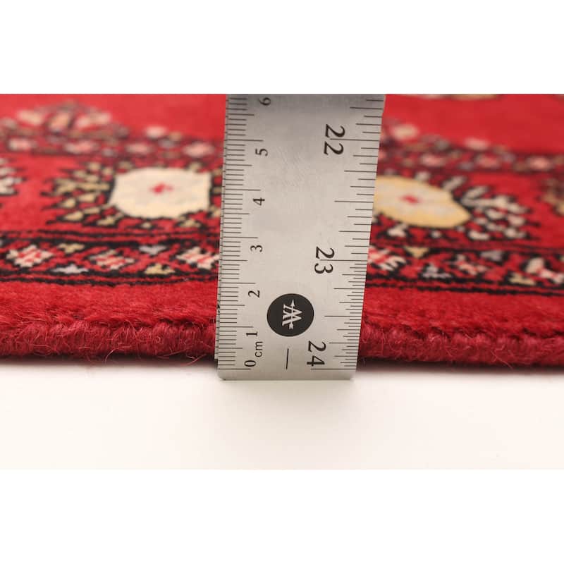 ECARPETGALLERY Hand-knotted Finest Peshawar Bokhara Red Wool Rug - 2'9 x 9'10