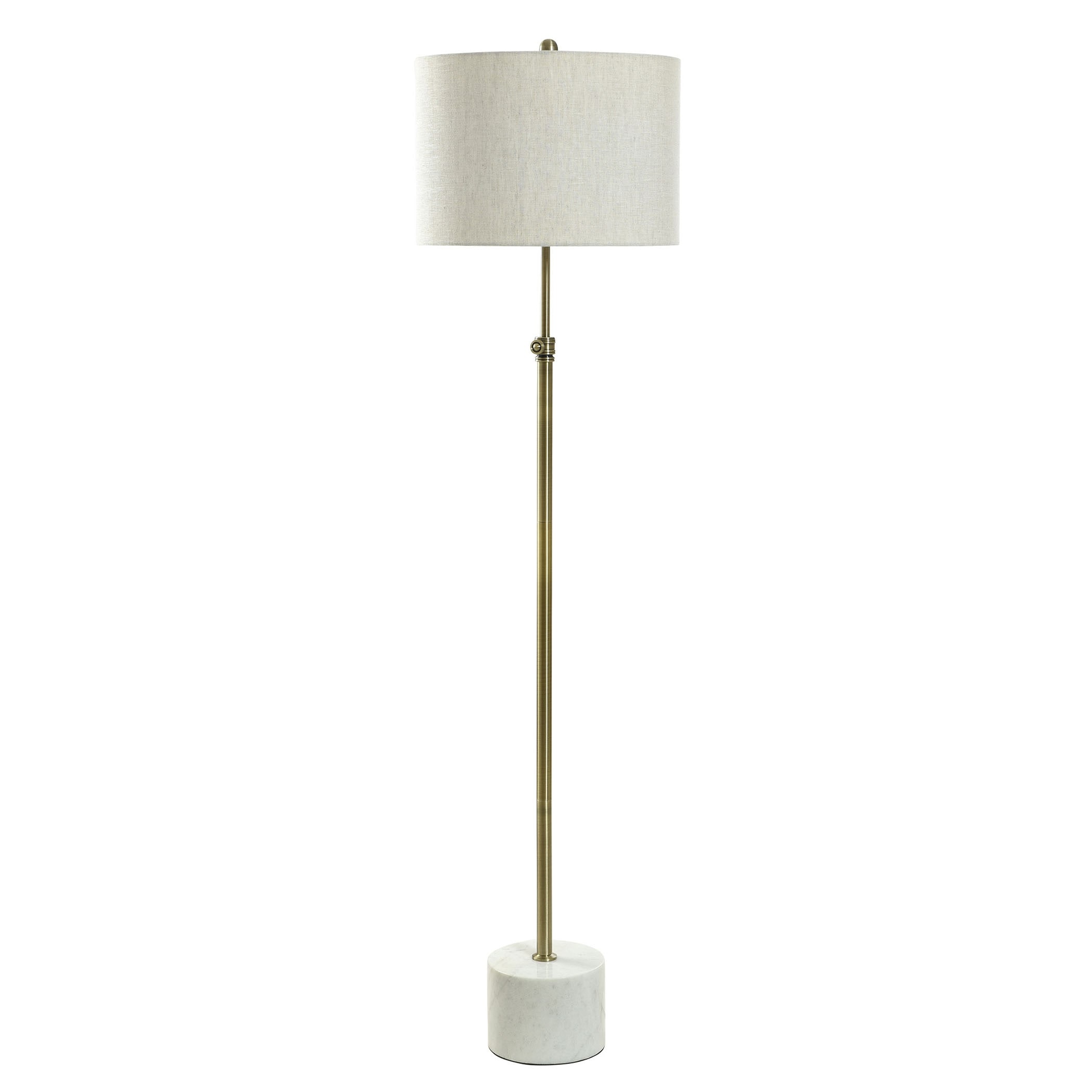 StyleCraft Urban Marble Steel Floor Lamp - Light Grey Shade