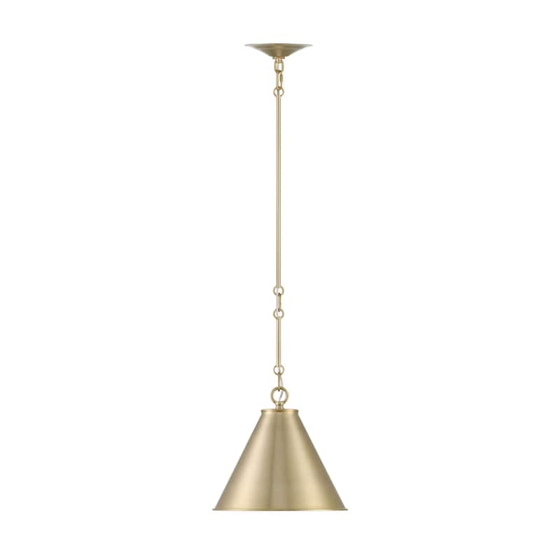 Lumanity Lincoln Tapered Metal 11" Dome Antique Brass Pendant Light - 11'' D x 11'' W x 10'' H