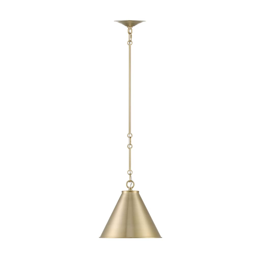 Lumanity Lincoln Tapered Metal 11" Dome Antique Brass Pendant Light - 11'' D x 11'' W x 10'' H