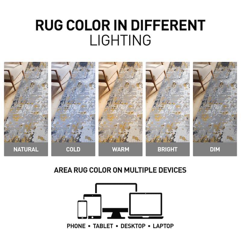 World Rug Gallery Distressed Modern Abstract Area Rug