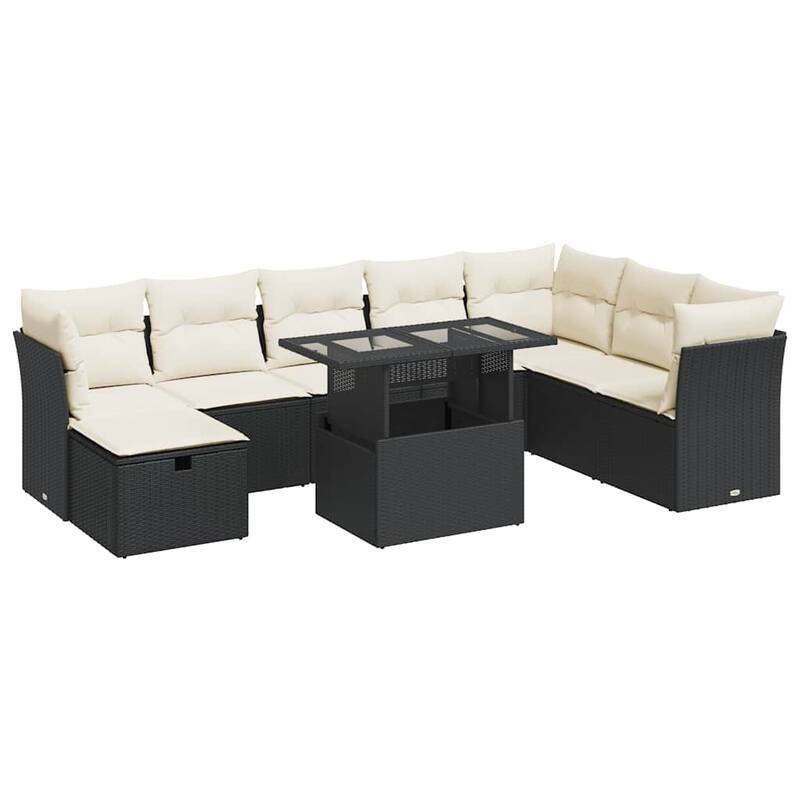 9 Piece Garden Sofa Set with Cushions