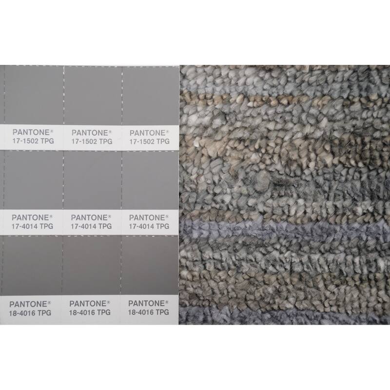 Hand Knotted Oriental Viscose Silk Carpet Tribal Animal Pictorial Greys & Charcoal Gabbeh Runner Rug - 8' 9'' X 2' 7''