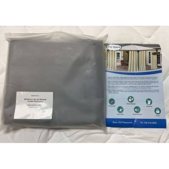 Pro Space 50x84inch tab tob Window Curtain Panel grey