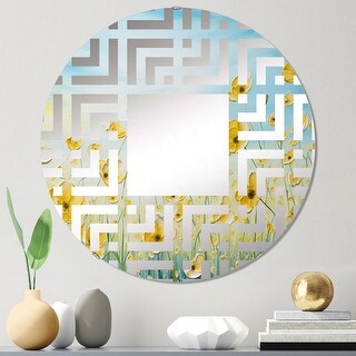 Designart "Buttercups Floral Array Field I" Flower Field Yellow Wall ...
