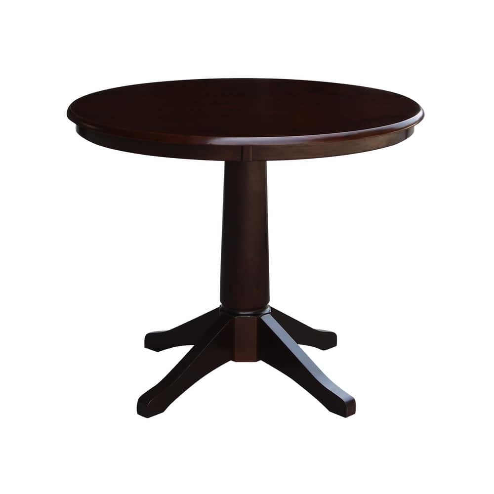 International Concepts Solid Wood 36" Round Pedestal Dining Table