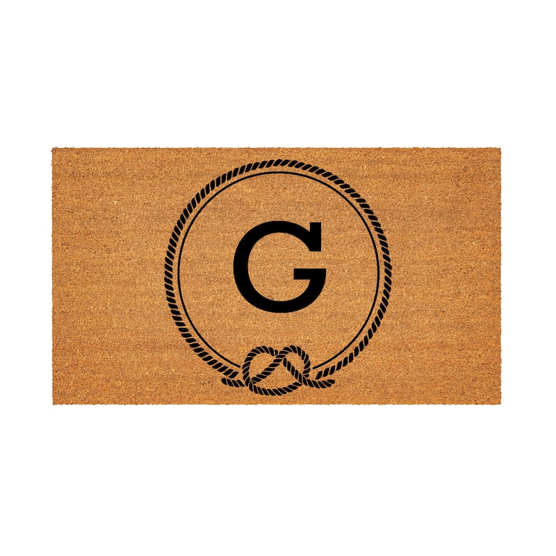 Coastal Coir Mat Nautical Monogram 28"x16" - Letter G