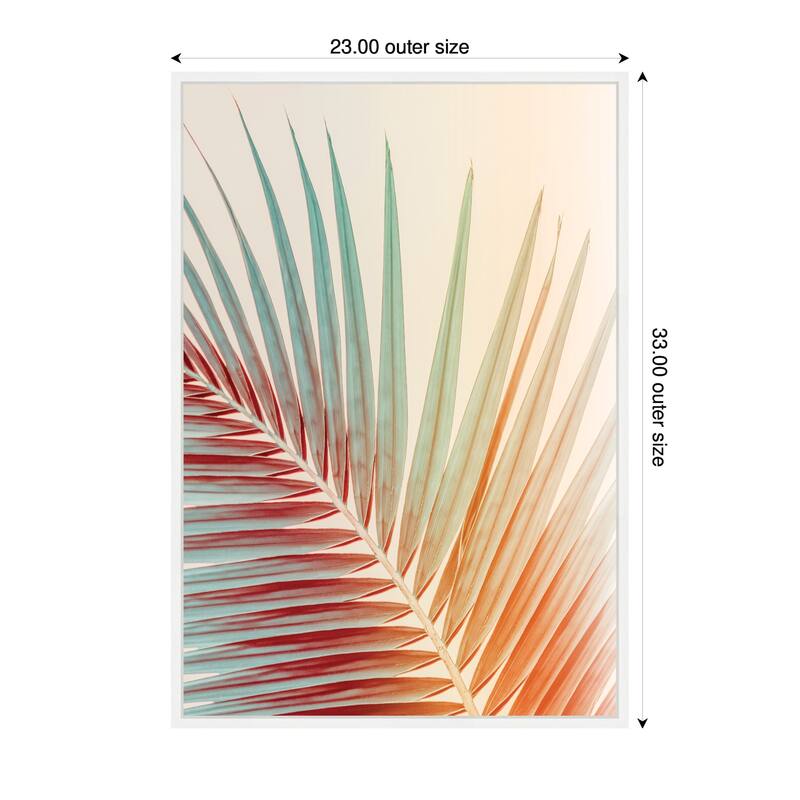 Kate and Laurel Sylvie Spring Palm Framed Canvas by Alicia Bock