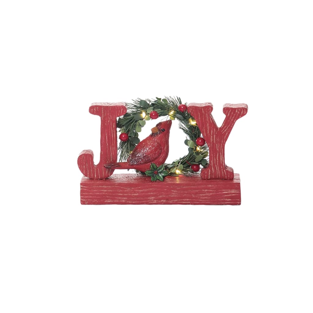 Transpac Resin 8 in. Holiday Joy Cardinal