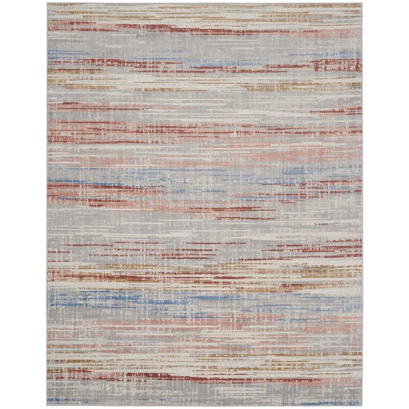 Power Loomed Abstract Modern Non Skid Low Pile Area Rug - 144' X '108' X '0.25