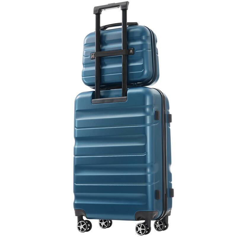 6-Piece Modern Hard-Shell Luggage, Lightweight Luggage with Spinner Wheels, for Boarding Travel, Inky Blue