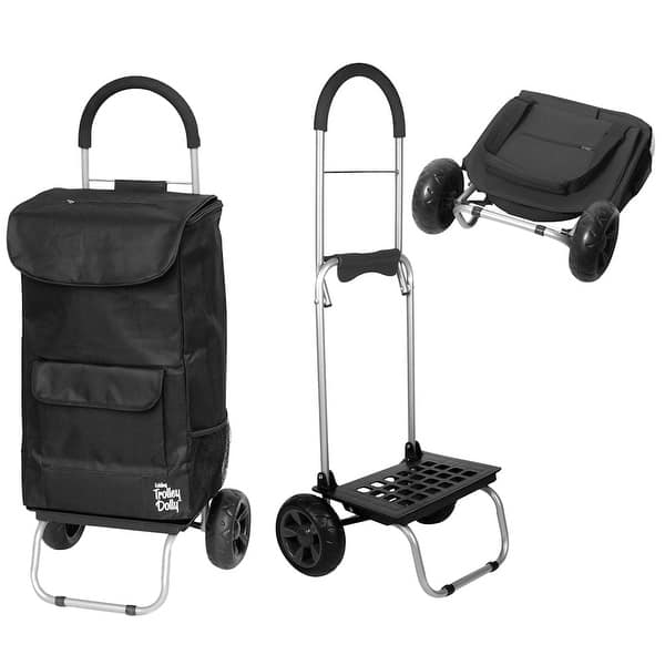 Trolley Dolly 2-in-1 Folding Cart DBEST Bigger Trolley Dolly Black
