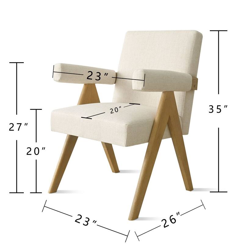 Linen Dining Chair with Arms